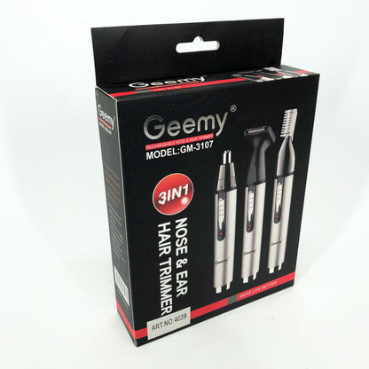 Триммер для носа и ушей GEMEI GM-3107 3в1, электробритва с насадками для бороды, тример для бороды