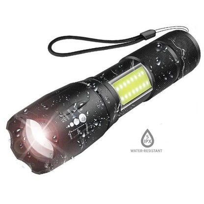 Фонарик аккумуляторный ручной Bailong BL-29 диод T6 + COB зарядка от USB, фонарик led, водонепроницаемый
