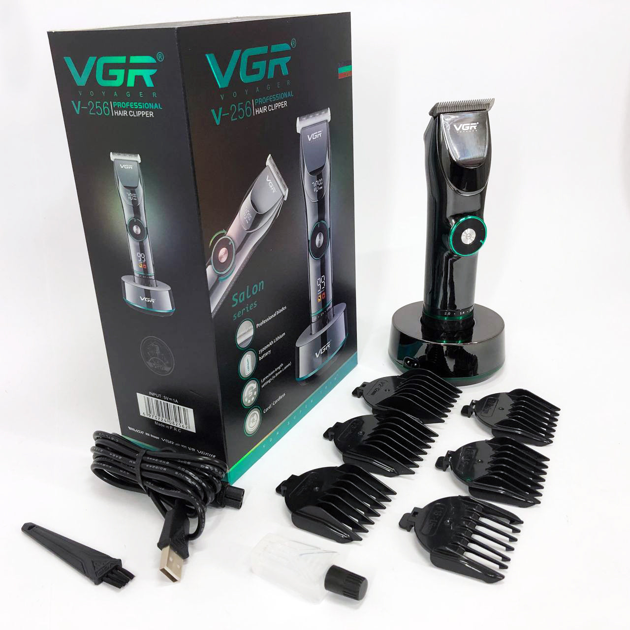 Профессиональная беспроводная машинка для стрижки волос и бороды VGR V-256, беспроводная электробритва