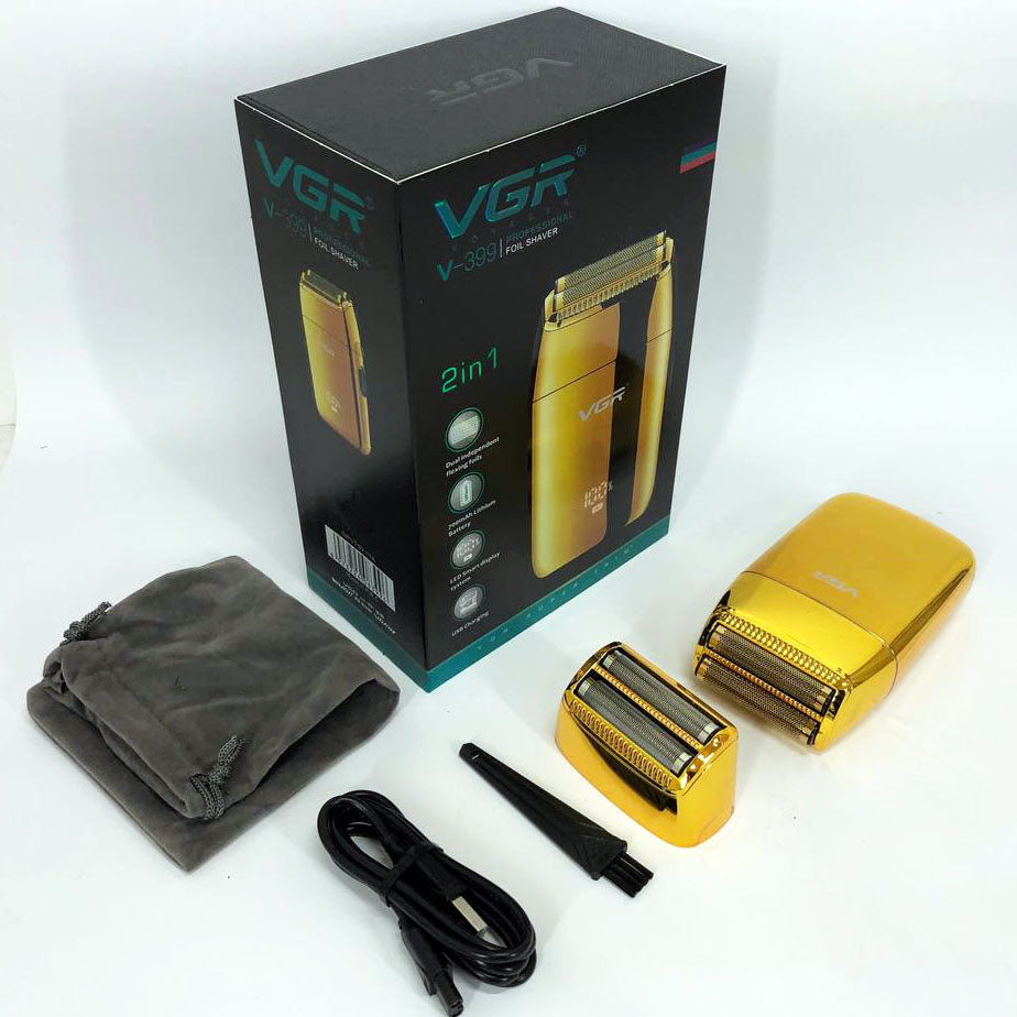Професійний шейвер VGR V-399 GOLD, бездротова електробритва, бритва триммер для бороди