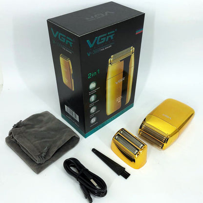 Професійний шейвер VGR V-399 GOLD, бездротова електробритва, бритва триммер для бороди