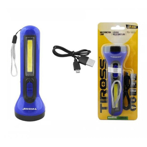Ручний ліхтар (2 режими роботи) Tiross TS-1851 - економічний акумуляторний ліхтарик. Колір: мікс