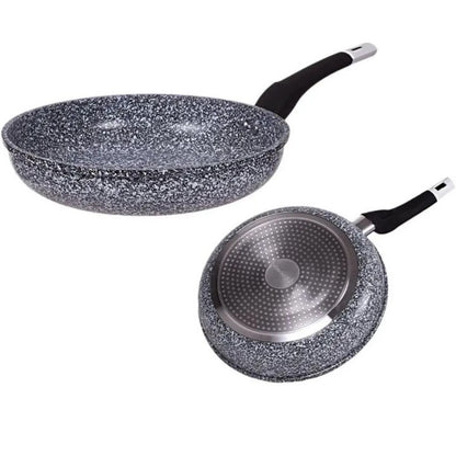 Сковорода UNIQUE UN-5114 22 см с крышкой гранит светлый многослойное покрытие