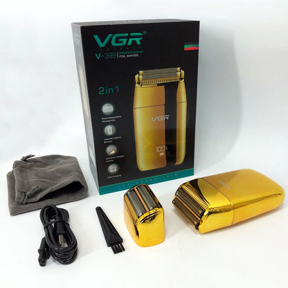 Професійний шейвер VGR V-399 GOLD, бездротова електробритва, бритва триммер для бороди