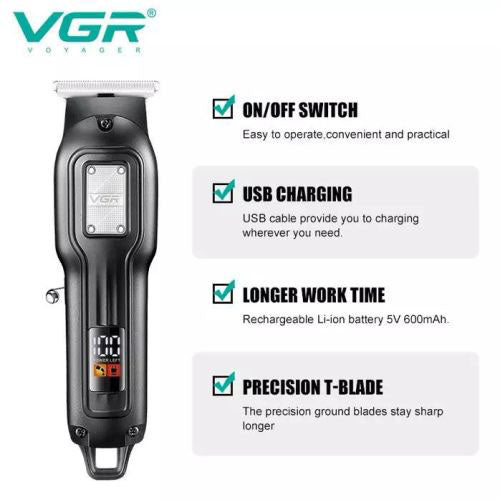 Машинка для стрижки волос VGR V-918, Беспроводная электробритва, Машинка для стрижки волос домашняя