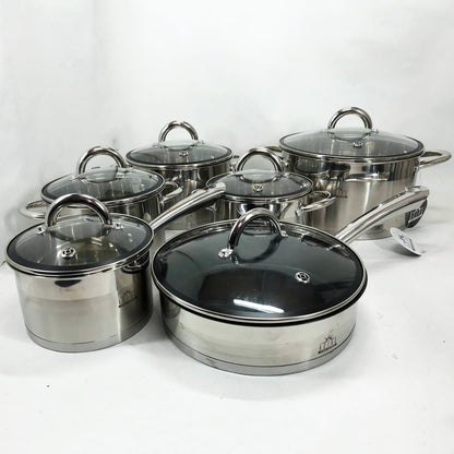 Набор посуды 12 предметов ASTRA A-2412, набор казанов, набор кастрюль из нержавеющей стали