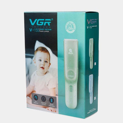 Детская машинка для стрижки VGR V-155 GREEN детей новорожденных бесшумная тихая с насадками 0-12 мм
