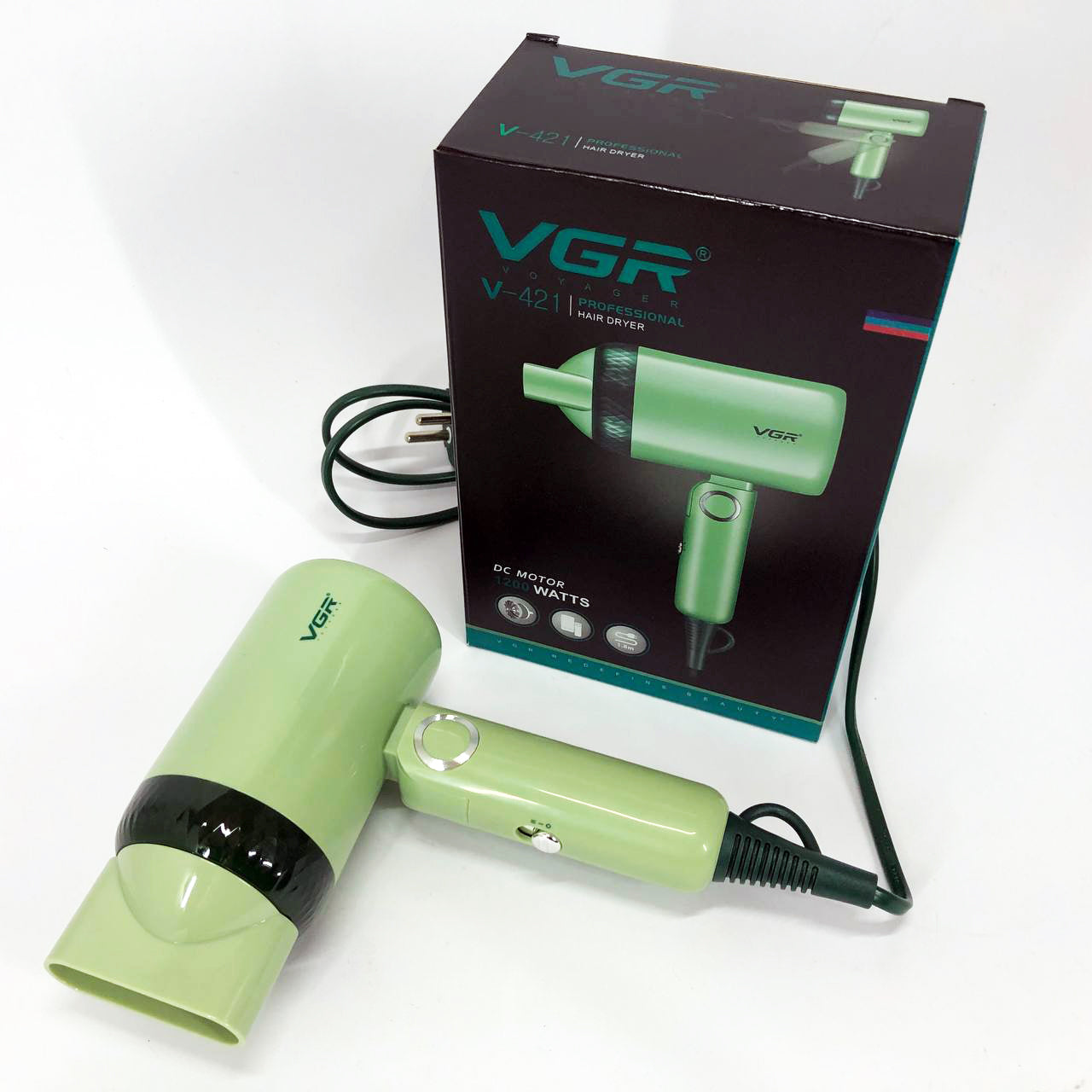 Дорожный складной фен VGR V-421 1200 Вт для сушки укладки волос электрофен, Фен для волос с режимами