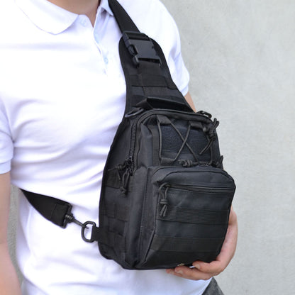 Набор: армейская черная сумка + фонарь тактический профессиональный POLICE BL-X71-P50