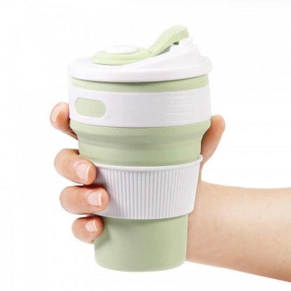 Кружка туристическая (складная/силиконовая), силиконовая складная термокружка. Цвет: зеленый