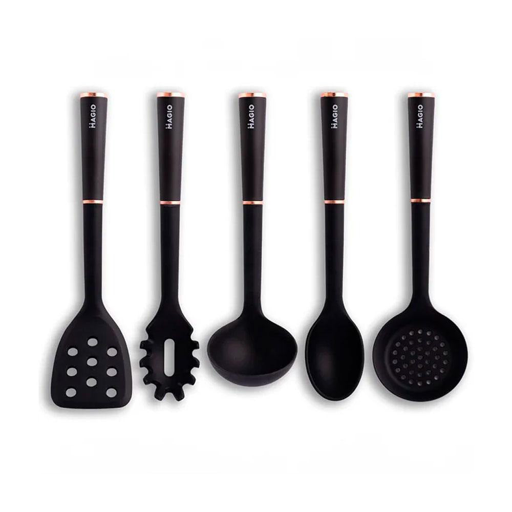 Набор кухонных принадлежностей MAGIO MG-1140, набор поварешек на подставке кухонный набор лопаток
