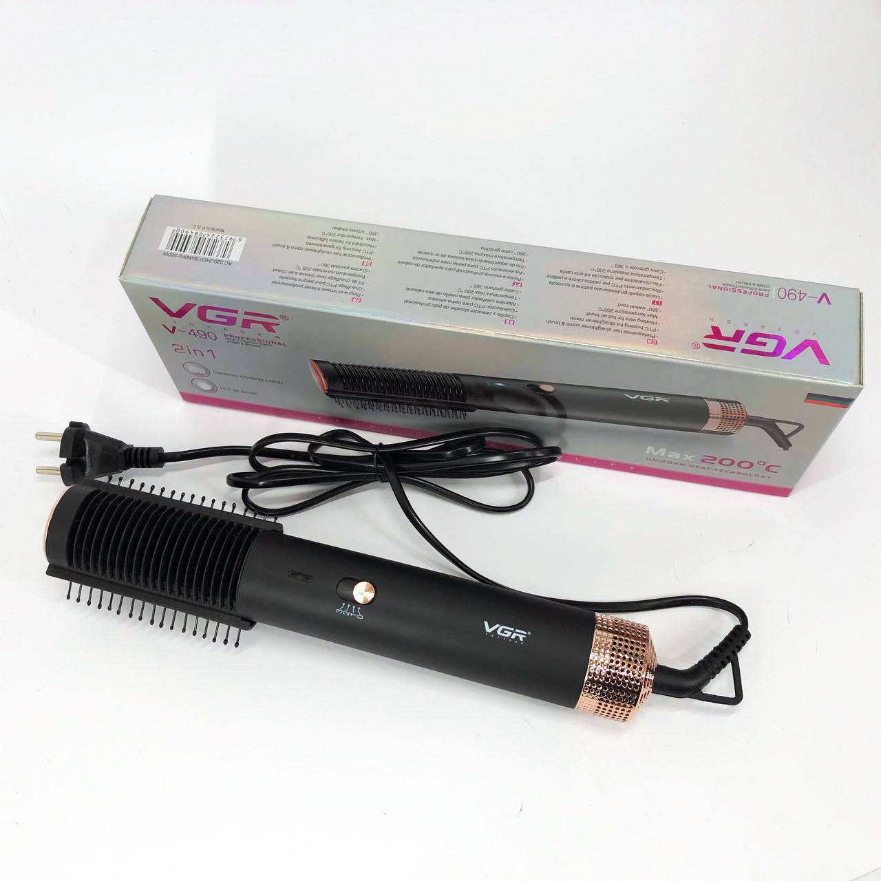 Фен щетка для волос VGR V-490 Стайлер, воздушный стайлер для волос, Фен для дома, Профессиональный фен