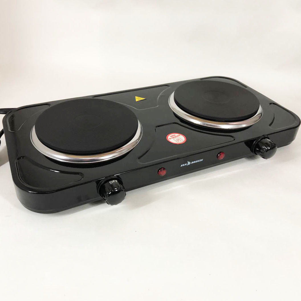 Настольная плита электрическая Sea Breeze SB-064 2000 Вт, переносная настольная электроплита. Цвет: черный