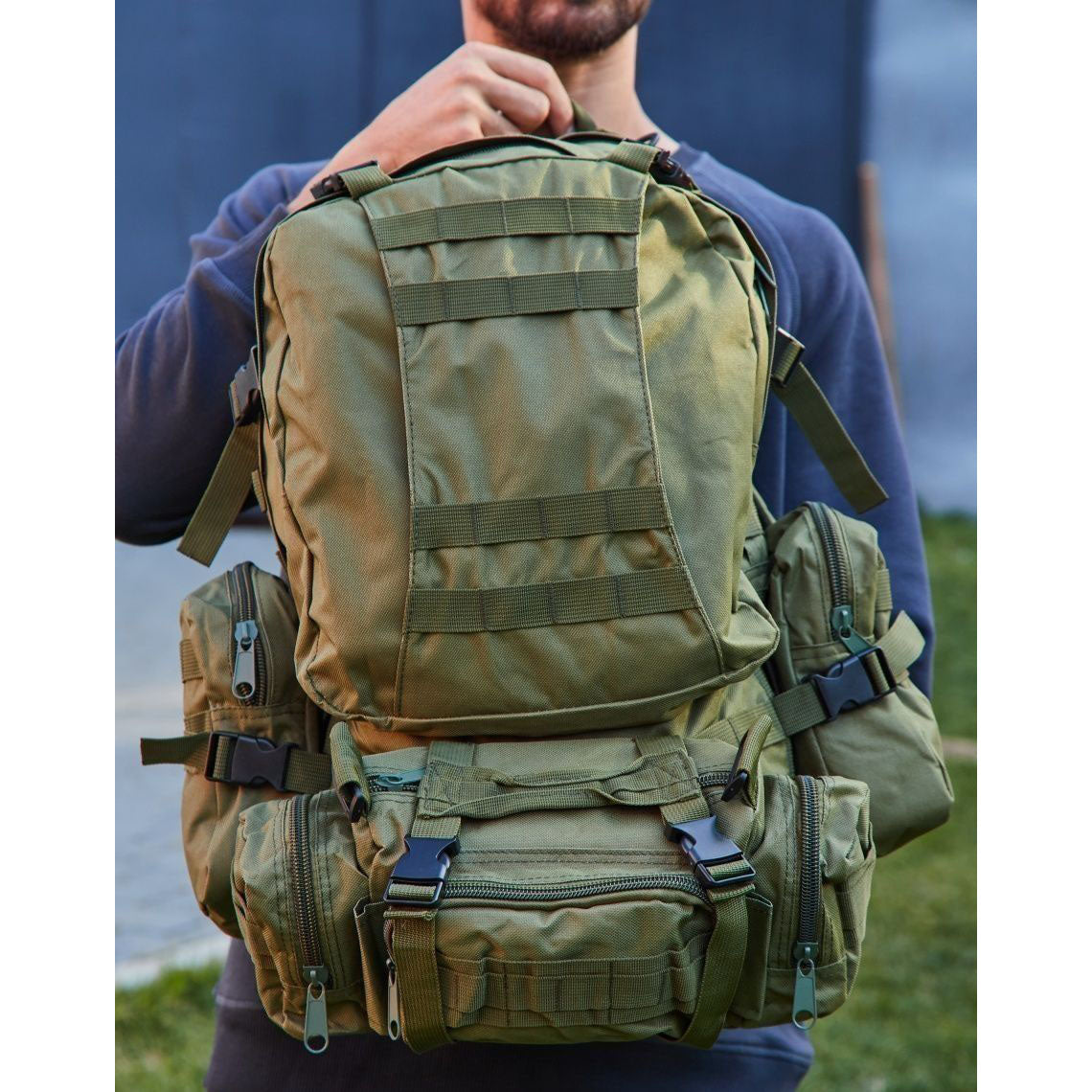 Сумка - подсумок тактическая поясная Tactical военная, сумка нагрудная с ремнем 5 литров кордура хаки