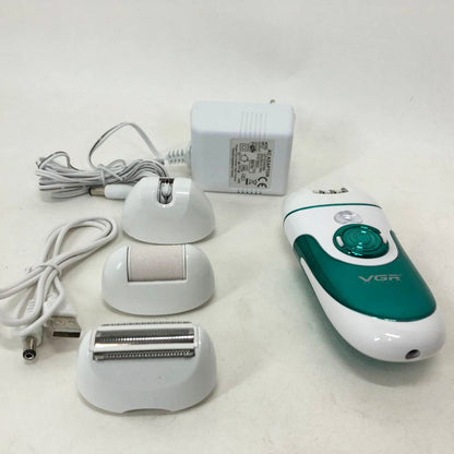 Эпилятор VGR V-700 Женский беспроводной с подсветкой для ног и зоны бикини, пемза, электробритва для ног