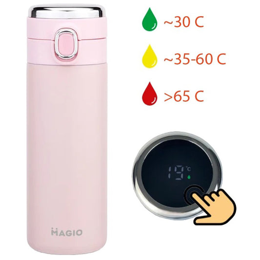 Термос SMART MAGIO MG-1047P вакуумный 400 мл, Термос с индикацией и датчиком температуры, Термос походный