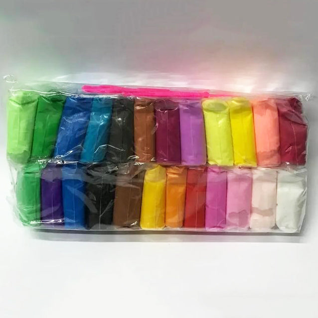 Легкий воздушный пластилин 24 цвета для лепки с инструментами набор для творчества художественный