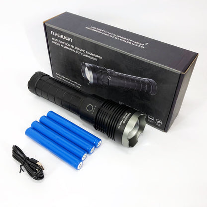 Фонарь ручной модели Police AK138-1 WHITE LASER LED PM60-TG 8х18650, USB-зарядка, Power Bank, зум