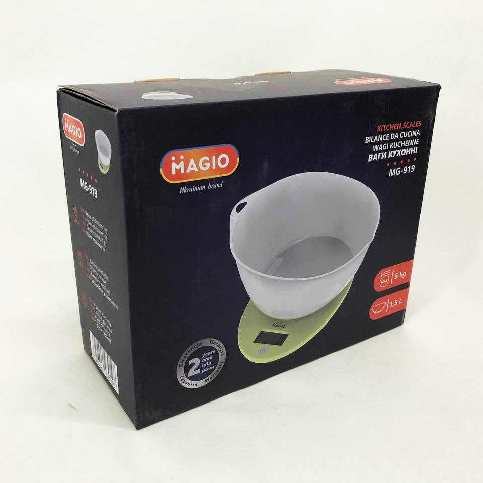 Весы кухонные электронные с чашей Magio MG-919, кухонные весы для кондитера, кухонные весы мини