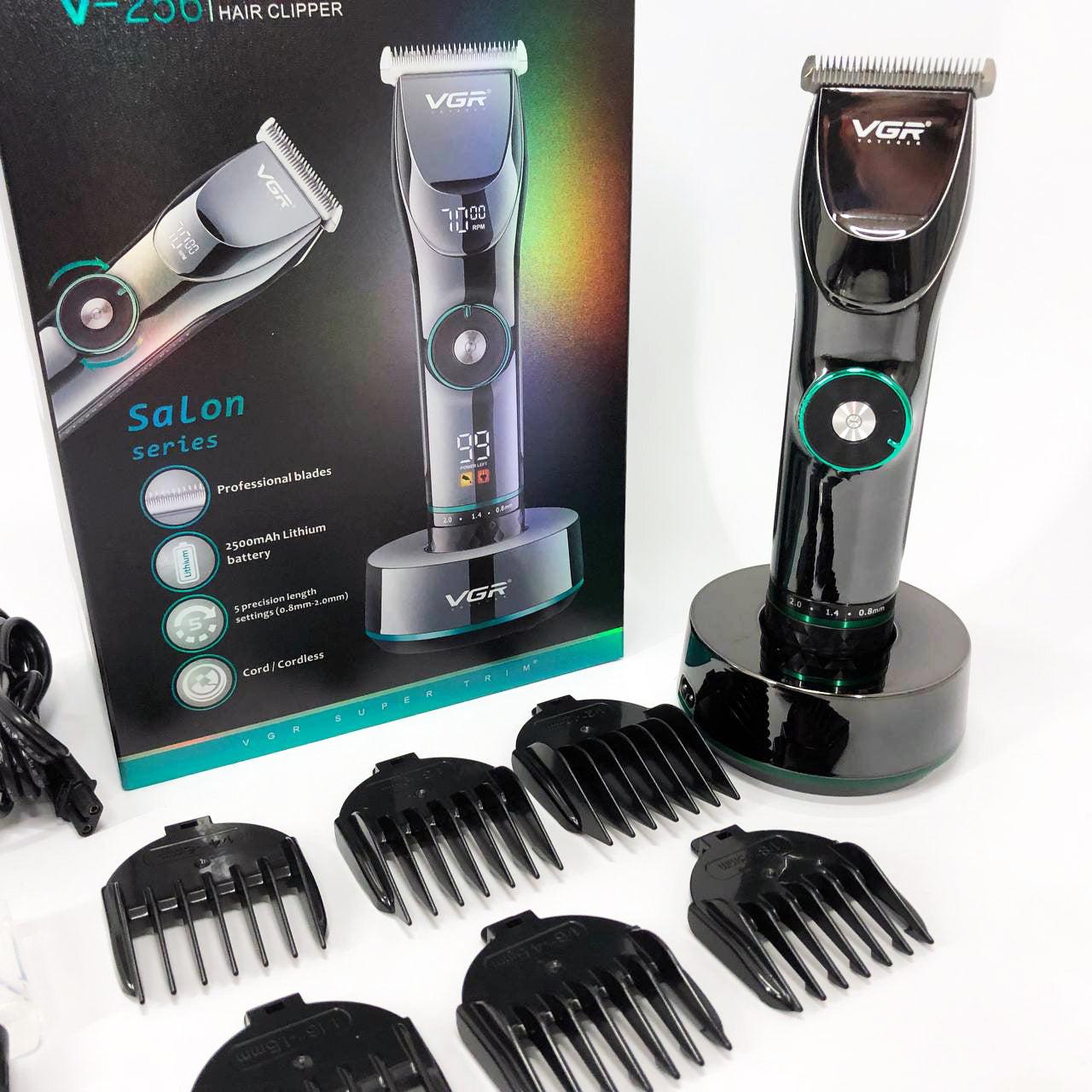 Профессиональная беспроводная машинка для стрижки волос и бороды VGR V-256, беспроводная электробритва