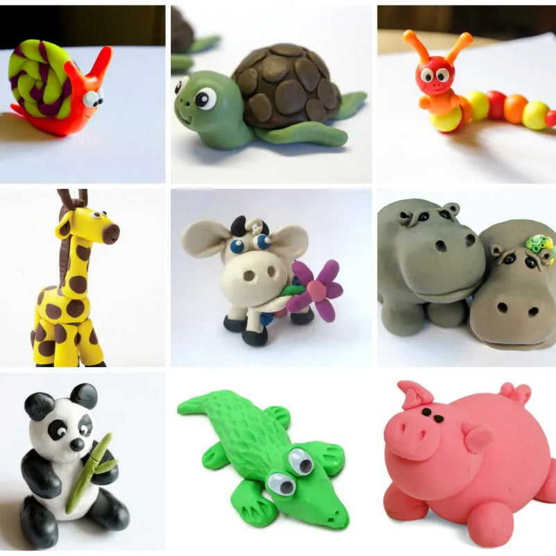 Легкий воздушный пластилин 24 цвета для лепки с инструментами набор для творчества художественный