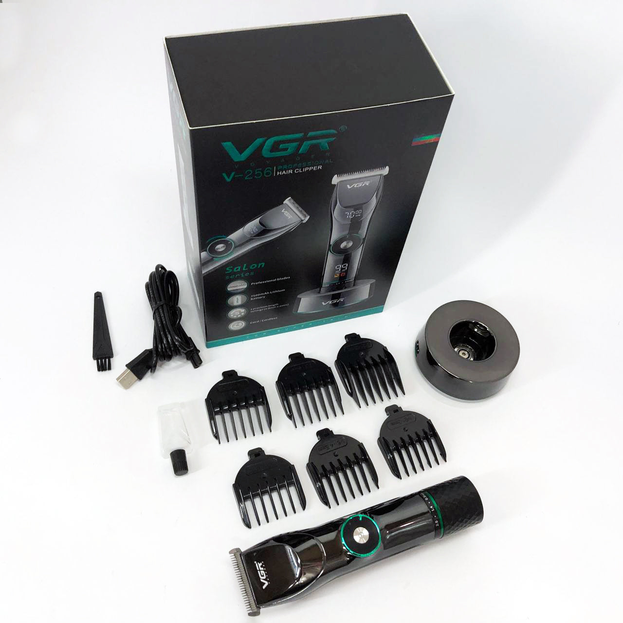 Профессиональная беспроводная машинка для стрижки волос и бороды VGR V-256, беспроводная электробритва