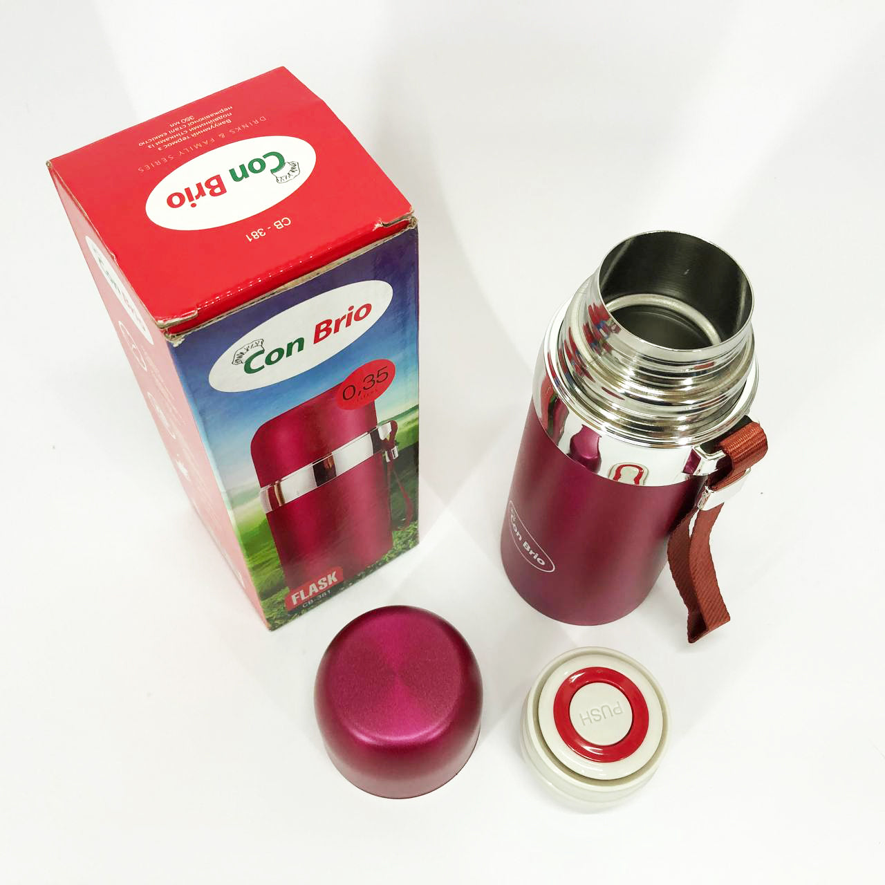 Термос Con Brio CB-381 Gold 0,35л, Термос для питної води, Якісний термос для дому.