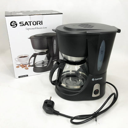 Кофеварка капельная Satori SCM-600-PBL, 650 Вт, Маленькая кофемашина для дома, Маленькая кофемашина
