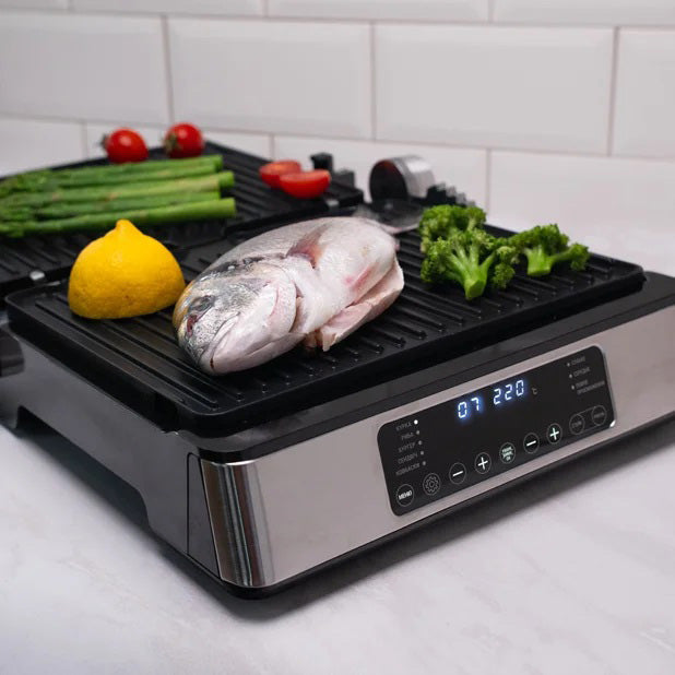 Гриль-барбекю электрический Magio MG-356, Настольный гриль для гамбургеров Прижимная электробутербродница