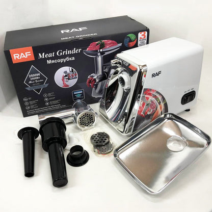 Электрическая мясорубка RAF R.3368 2500W Нержавеющая сталь, мясорубка электрическая металл