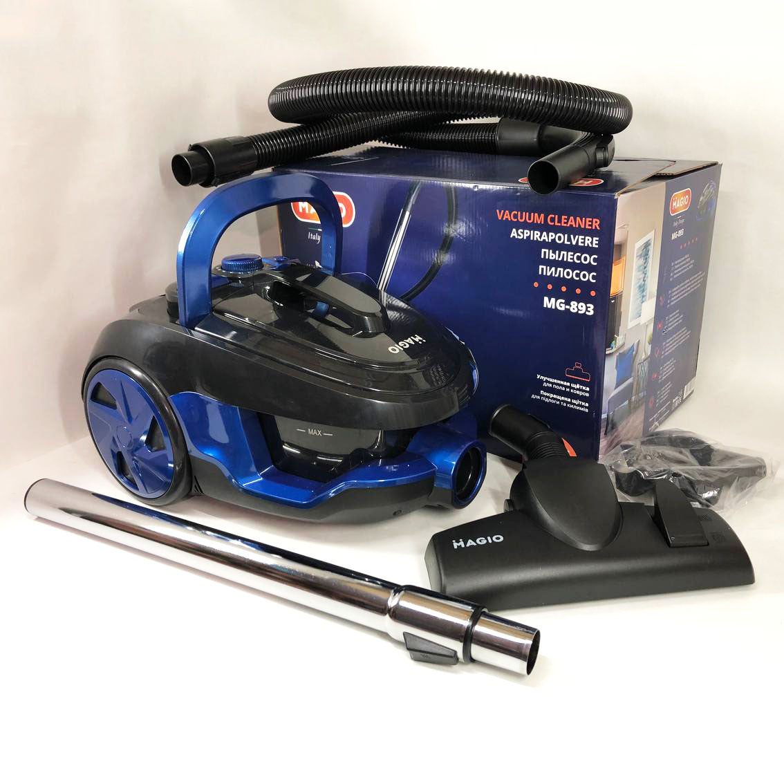 Пылесос без мешка Magio MG-893 900 Вт, Ручной пылесос без мешка, Циклонный контейнерный пылесос