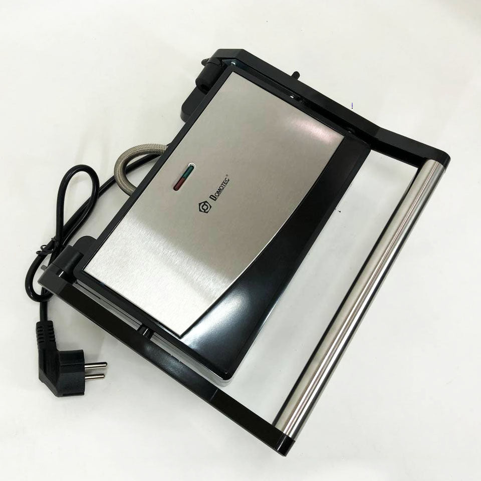 Гриль электрический Domotec MS-7708 контактный прижимной с антипригарным гранитным покрытием 1000 W