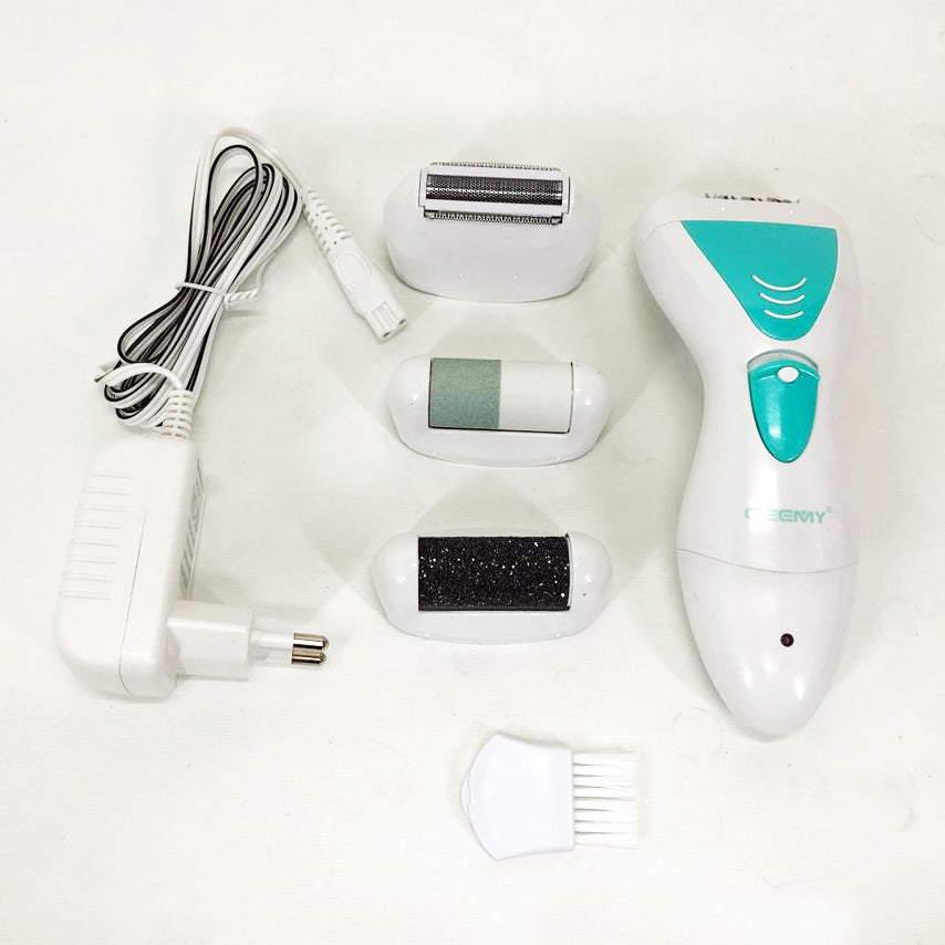 Эпилятор Gemei GM-7006 4в1 - Профеcсиональный беспроводной эпилятор бритва с насадками триммер + пемза