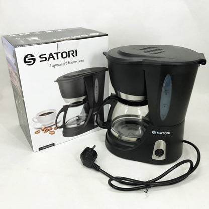 Кофеварка капельная Satori SCM-600-PBL, 650 Вт, Маленькая кофемашина для дома, Маленькая кофемашина