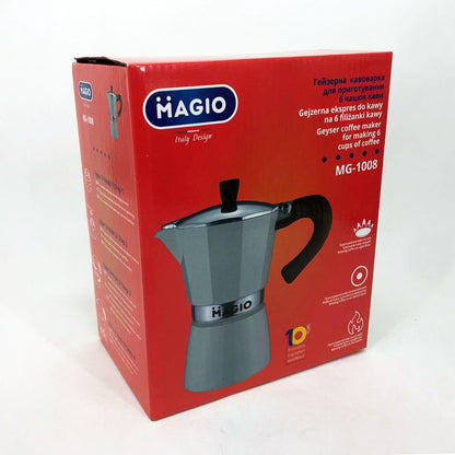 Гейзерная кофеварка Magio MG-1008 300 мл, кофеварка для индукционной плиты, гейзерная турка для кофе