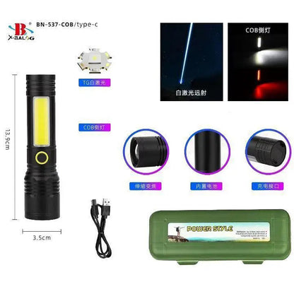 Фонарик BN-537-TG+COB (White+red), Тактичный фонарь ручной, Топ-фонарик, Фонарик полис