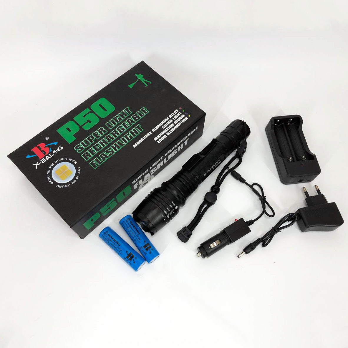 Ручний акумуляторний ліхтар Bailong BL-P08-P50, потужний ручний ліхтарик, ручний ліхтарик led