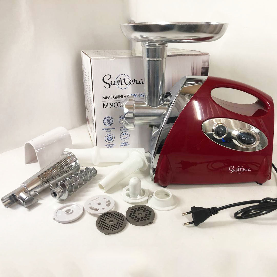 Электромясорубка Suntera SMG-5420R 1800 Вт, электромясорубка соковыжималка для томатов, мясорубка для дома