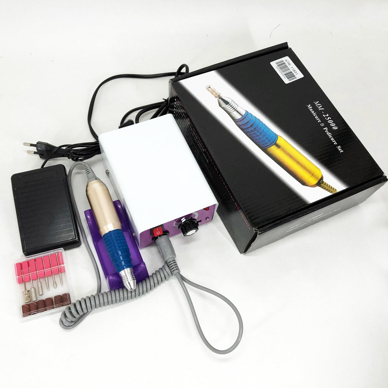 Фрезер для маникюра с педалью для ноги DM4, мощный маникюрный фрезер, фрезер с насадками для маникюра