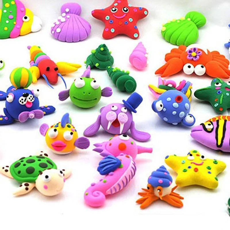 Легкий воздушный пластилин 24 цвета для лепки с инструментами набор для творчества художественный