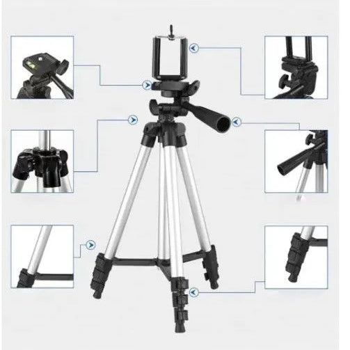 Штатив для телефона и фотоаппарата Tripod 3110 PRO портативный трипод 0,35-1.02м высота. Цвет: серебряный