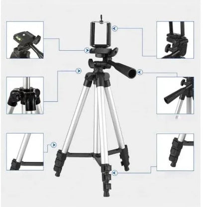 Штатив для телефона и фотоаппарата Tripod 3110 PRO портативный трипод 0,35-1.02м высота. Цвет: серебряный