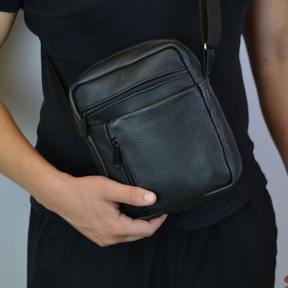 Элегантная мужская кожаная сумка-мессенджер из натуральной кожи на 5 отделений, мужская сумка через спину