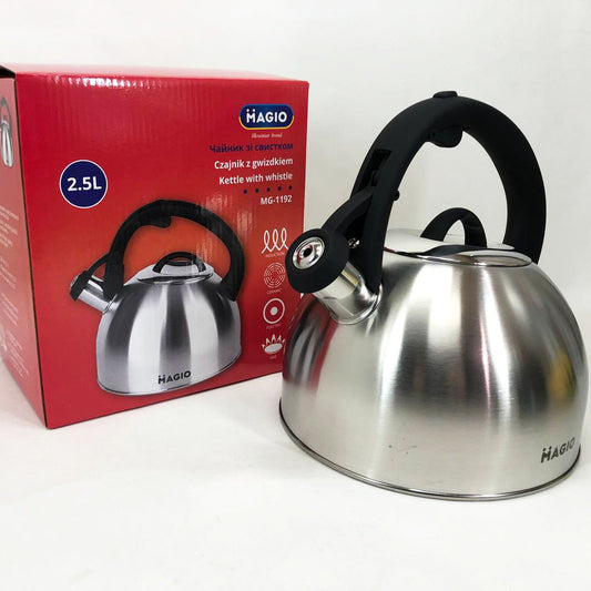Чайник Magio MG-1192 2.5 л со свистком, металический чайник из нержавейки, чайники для плит