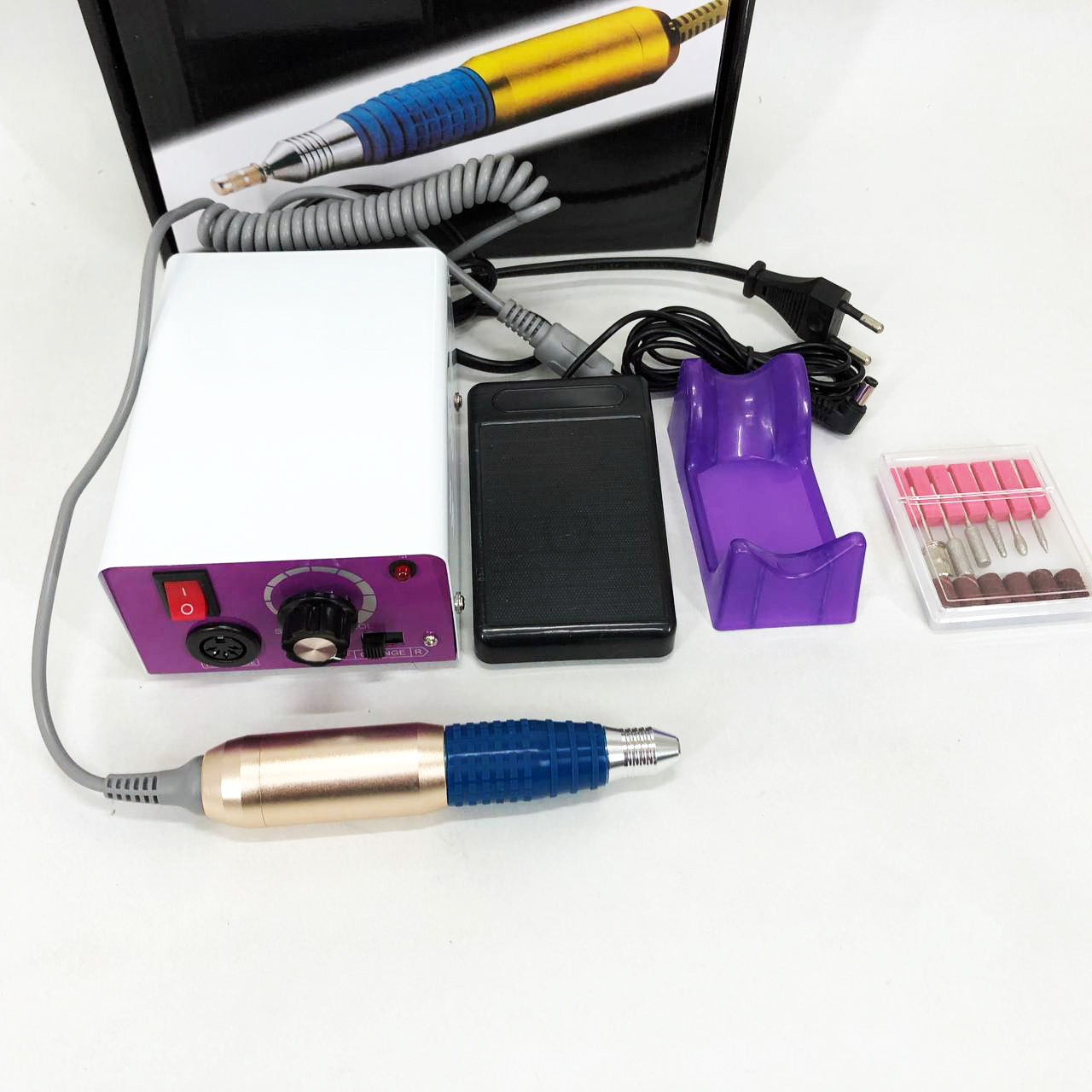 Фрезер для маникюра с педалью для ноги DM4, мощный маникюрный фрезер, фрезер с насадками для маникюра