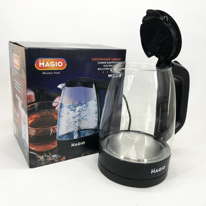 Электрочайник Magio MG-505, чайник прозрачный с подсветкой, стильный электрический чайник