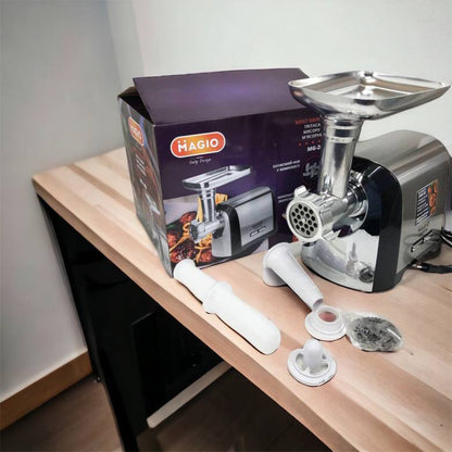 Мясорубка Magio MG-269, 2400 W, мясорубка электрическая металл, мясорубка с металлическим редуктором