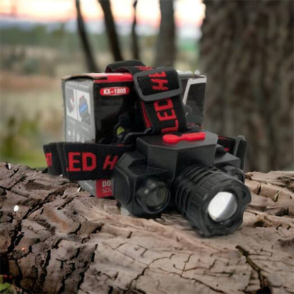 Фонарь налобный Bailong BL-1805 COB XPE аккумуляторный, фонарь на голову для рыбалки, надежный налобный