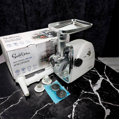 Мясорубка Suntera SMG-5418W, электромясорубка для дома, мясорубка с металлическим редуктором