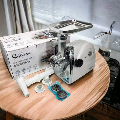 Мясорубка Suntera SMG-5418W, электромясорубка для дома, мясорубка с металлическим редуктором